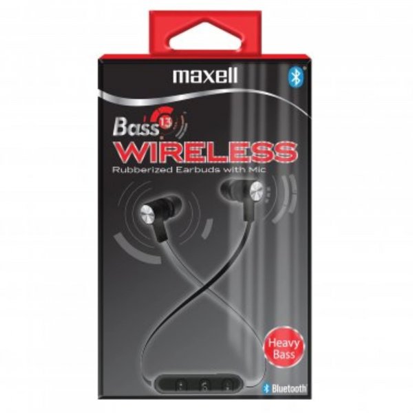 Maxell 199745 Bass 13 Wireless Bluetooth Earbuds (Black)