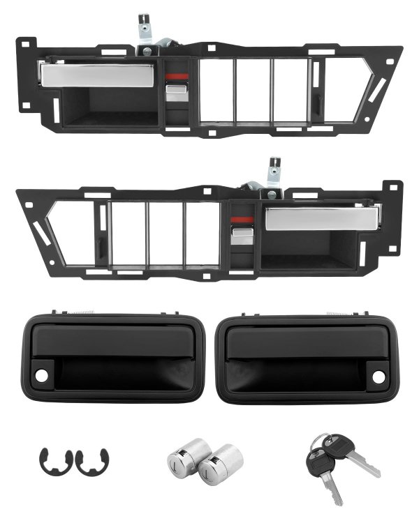 Interior & Exterior Door Handle Set, Compatible with 1988-1994 Chevy GMC