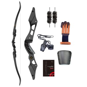 Sanlida Hermit 10 ILF Hunting Recurve Bow Kit for Adults 62" 30-55 Lbs Archery Recurve Bow, CNC ILF Riser, Carbon & Graphite Foam Core ILF Limbs, RH Only, Limited Life-time Warranty (62", 45 Lbs)