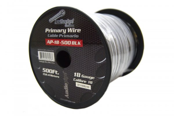 Audiopipe AP18500BK 500' Foot 18 Gauge Black Primary Wire