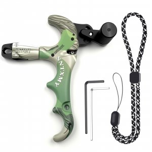 sntxmy Bow Release for Compound Bow, Archery Release Trigger, Compound Bow Release, Thumb Release. (4 Finger Bow Release, Camo)