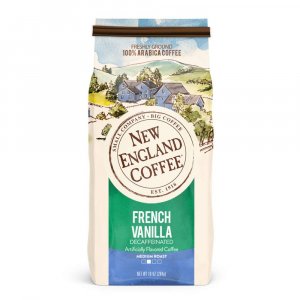 New England Coffee Decaf French Vanilla Ground Coffee 10oz (Pack of 1)