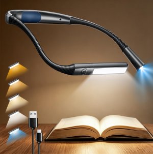 Glocusent Bendable Neck Light, 100 Hours Reading Light for Book Lover Gifts