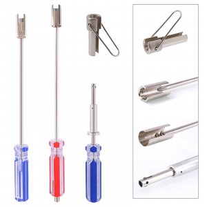 Glarks 4Pcs 11'' and 7'' Professional BNC and F Connector Extraction Tool F Connector Extractor Coax Security Key CATV Cable Locking Terminator TV Tool for Tightening and loosening F Connectors