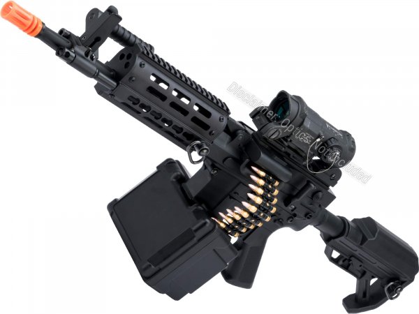 Evike Airsoft - Matrix Golden Eagle AR LMG AEG Airsoft LMG (Length: 12.5" / Black)