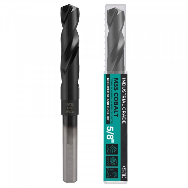 5/8 Inch Industrial Grade M35 Cobalt Drill Bit, Reduced Shank,TiAlN Coating