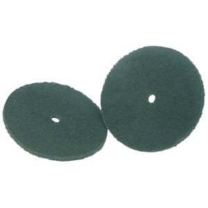 Koblenz Scrubbing Pads, Made of Nylon, 6" Replacement Green Scrubbing Pads, 2 Pads and 2 Plastic Retainer Clips, Fits Most 6" Buffer Machines, Pack of 1, 45-0104-5