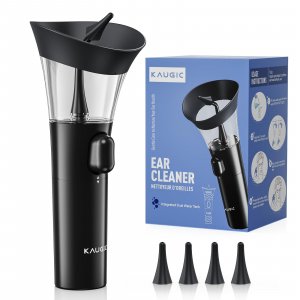 KAUGIC Manual Ear Wax Cleaner – Safe, Comfortable & Easy to Use Seamless One-Hand Operation, Black