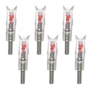 Reikawa 6PCS Lighted Nocks for Crossbow with .300''/7.62mm Inside Diameter,Half Moon Style Lighted Archery nocks