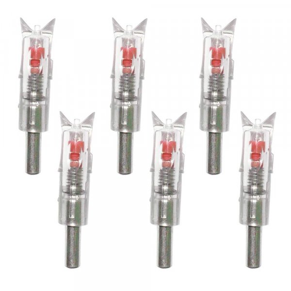 Reikawa 6PCS Lighted Nocks for Crossbow with .300''/7.62mm Inside Diameter,Half Moon Style Lighted Archery nocks