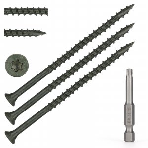 Bobibbi Wood Screws #10 x 3-1/2’’, T25 Star Torx Drive Flat Head Deck Screws, Green, 58Pcs (1lb)