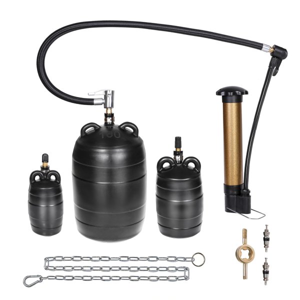 Vizava Upgraded 3PK Inflatable Pipe Plug Balloon Kit(2",3",4") with Fast Air Pump & Extension Hose, Rubber Sewer Test Balls with Safety Chain & Valve Tool for Plumbing Pressure Testing/Drain Blocking