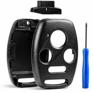 Cutting NOT Required - Key Fob Keyless Entry Remote Shell Case & Pad fits Honda 2003-2012 Accord / 2006-2013 Civic EX / 2009-2015 Pilot /2005-2006 CR-V