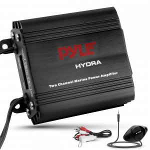 Pyle PLMRMP1B Marine 400 Watt 2Ch Amplifier Black