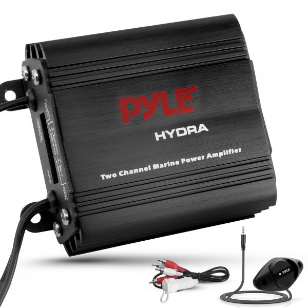 Pyle PLMRMP1B Marine 400 Watt 2Ch Amplifier Black