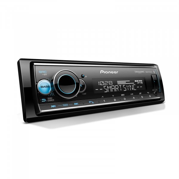 Pioneer MVH-S522BS 1-Din Digital Media Receiver – Bluetooth, SiriusXM, Color Change, USB, FLAC, Voice Control, 50W x 4 Output, 13-Band EQ, AM/FM Radio, iPhone/Android Compatible, Hi-Volt RCA Preouts