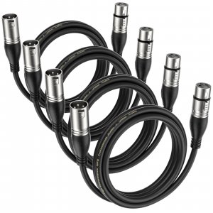 EBXYA XLR Cable 6ft 4 Packs Microphone Cable with 3-Pin XLR Male to Female