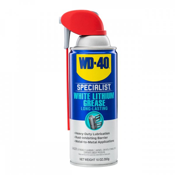 WD-40 Specialist White Lithium Grease Spray with SMART STRAW SPRAYS 2 WAYS, 10 OZ