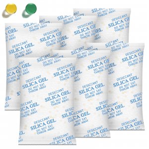 Moisture Absorbers – 100 Gram 16 Packs Silica Gel Packets Food Grade Silica Packets with Color Indicating, Premium Desiccant Packs for Food, Electronics, Closet, Jewelry and Safe Storage