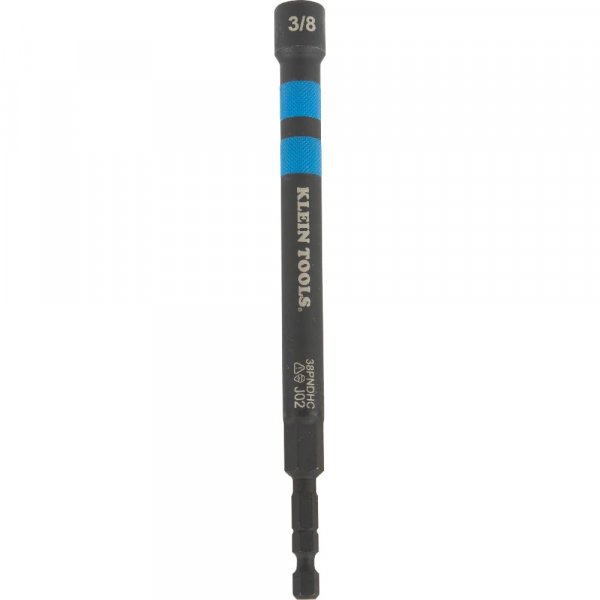 Klein Tools 38PNDHC 3/8-Inch Magnetic Color-Coded Power Nut Driver, SAE, Impact-Rated Hollow Nut Driver with 5-Inch Extended Reach Shaft