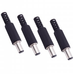 Fancasee 4-Pack Replacement 5.5mm x 2.1mm DC Power Male Plug Solder Type Power Supply Jack Connector Adapter for Power Cable Repair