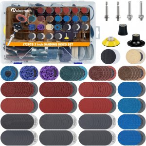 172 PCS 2 Inch Die Grinder Sanding Discs with 1/4" Holder for Milwaukee Dewalt, Compatible with Both Die Grinders and Power Drills for Surface Conditioning, Sanding & Polishing