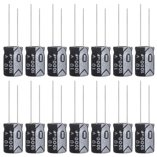 ALLECIN 1000uF 10V 8x12mm Electrolytic Capacitor 1000 UF MFD 10 Volt 0.32x0.47in Aluminum Capacitors (Pack of 15)