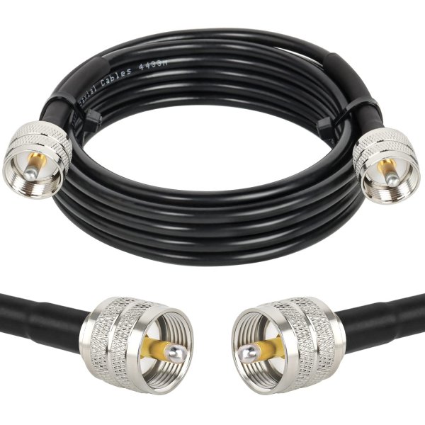 MOOKEERF PL259 10ft UHF Coax Cable - RG58 CB Cable Male to Male for CB Radio, Ham Radio, Antenna Analyzer, SWR Meter