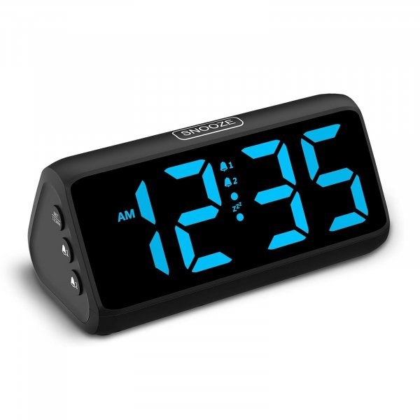 Netzu Digital Alarm Clocks for Bedrooms, Loud Alarm Clock with Dual Alarms, Bold Digits, 5 Dimmers, 4 Volumes, Snooze, Bedside Clock for Deep Sleepers Kids Teens Seniors, Plug in Clock, Easy to Set