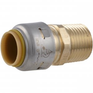 SharkBite Max 1/2 Inch MNPT Adapter, Push to Connect Brass Plumbing Fitting, PEX Pipe, Copper, CPVC, PE-RT, HDPE, UR120A