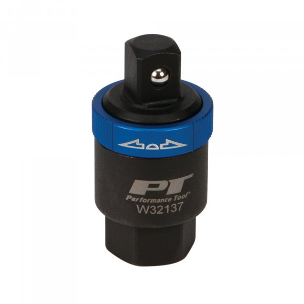 Performance Tool W32137 1/2-Inch Drive Ratcheting Breaker Bar Adapter - Converts Breaker Bar or Sliding T-Handle into Ratchet - Reversible Ratcheting Mechanism with Anodized Switch Collar