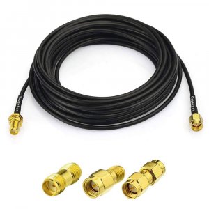 Superbat RF coaxial SMA Male to SMA Female Bulkhead RG174 15ft Cable + 3pcs RF Coax SMA Adapter Kit for SDR Equipment Antenna Ham Radio,3G 4G LTE Antenna,ADS-B,GPS and etc