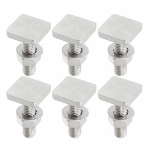 A ABSOPRO Car Roof Rack T Shaped Slot Bolt M8 W/Nuts Washer T Shaped Track Bolts Roof Rack Cargo Carrier Bolt Accessories Stainless Steel (Pack of 6)
