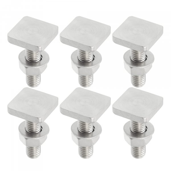 A ABSOPRO Car Roof Rack T Shaped Slot Bolt M8 W/Nuts Washer T Shaped Track Bolts Roof Rack Cargo Carrier Bolt Accessories Stainless Steel (Pack of 6)