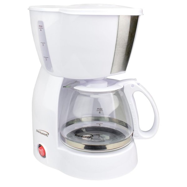 Brentwood Appliances TS-213W 4-Cup Coffee Maker (White)