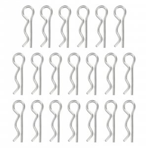uxcell 50 Pcs Hitch Pin Clip, 1.2mm x 21mm R Clips 304 Stainless Steel Retaining Wire Hair Pins Cotter Pin Assortment Kit Clips for Trailer Tractors Mower Carts Truck Pin Clip, Silver