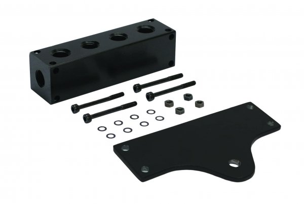 Viair 92820 6 Port Manifold with Mounting Holes, Black