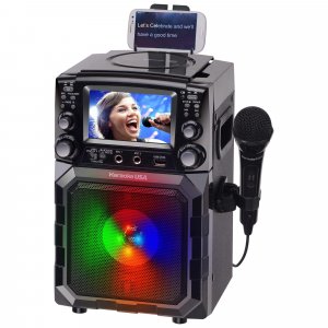 Karaoke USA Portable Karaoke Machine with 4.3” Color TFT Screen, Bluetooth, Recording Function, PA and Built-in Battery (GQ450)
