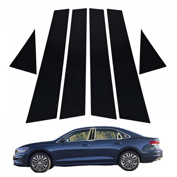 6Pcs Center Post Stickers On The Side Door Frame of The Car Window