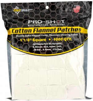 Gun Cleaning Patches - 1,000 Count - 1 1/8 Inch - Square