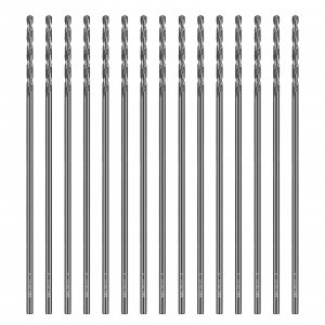 SALI Cobalt Aircraft Extension Drill Bits 15 pcs,1/8"×6" Long Length Drill Bits for Drilling into Sheet Metal, Stainless, Aluminum, Wood, & Copper