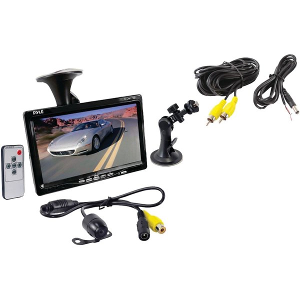 Pyle PLCM7700 7" Monitor w/ Rearview License Plate Camera