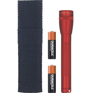 MAGLITE M2A03H Xenon 2-Cell AA Flashlight with Holster, Red