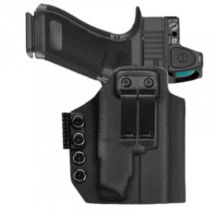 Kydex Lightbearing Holster for Glock 17 19 23 32 G19X 44 45 Gen 3 4 5 6 Compatible with Olight PL X PLX Tactical Weapon Light Flashlight Inside Waistband Appendix Concealed Carry Red Dot Optics Cut