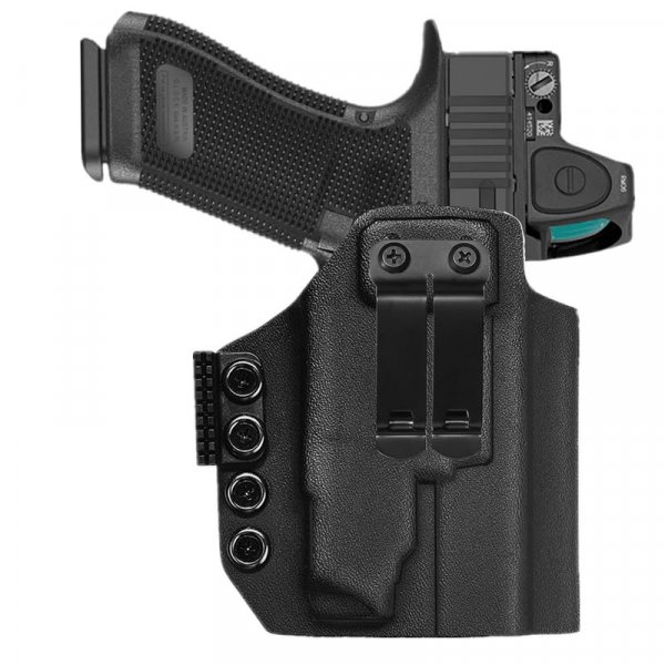 Kydex Lightbearing Holster for Glock 17 19 23 32 G19X 44 45 Gen 3 4 5 6 Compatible with Olight PL X PLX Tactical Weapon Light Flashlight Inside Waistband Appendix Concealed Carry Red Dot Optics Cut