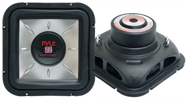 Pyle PLSQ12D 12" 1400 Watt Red Label Square Car Subwoofer