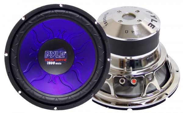 Pyle PL1090BL 10" 1000 Watt Blue Wave Car Subwoofer