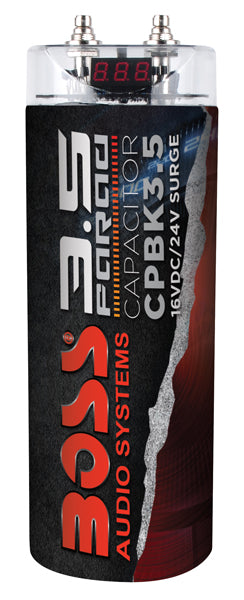 Boss Audio CPBK3.5 3.5 Farad Capacitor w/ Voltage Display