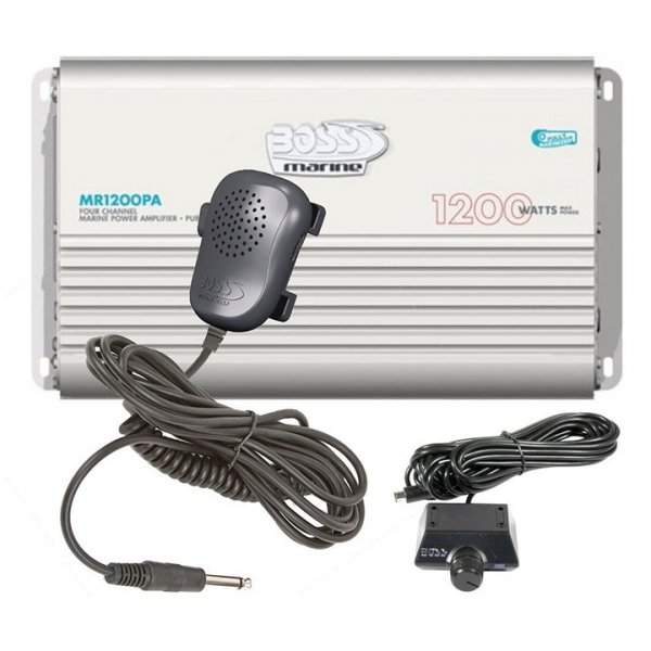 Boss Audio MR1200PA 4 Channel 1200 Watt Marine Boat Amp/PA