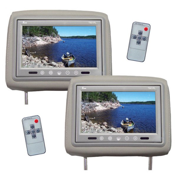 Tview T921PLGR 9" Grey Pre-Intalled Headrest Monitors(pair)